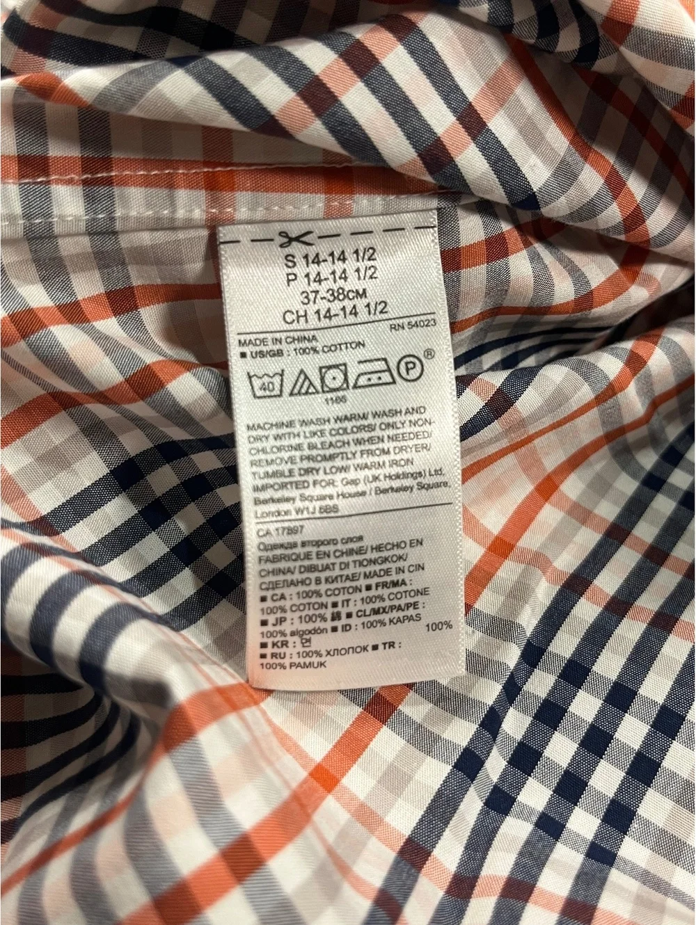Banana Republic Mens Plaid Dress Shirt Black Red Grant Fit Sz Small 100% Cotton